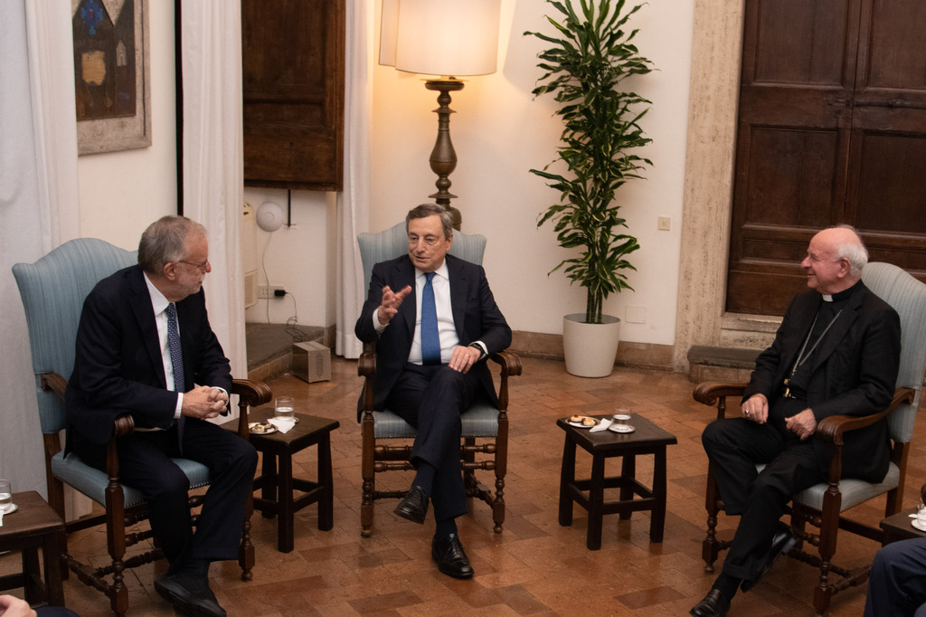 El president del Govern italià, Mario Draghi, va visitar la Comunitat de Sant'Egidio
