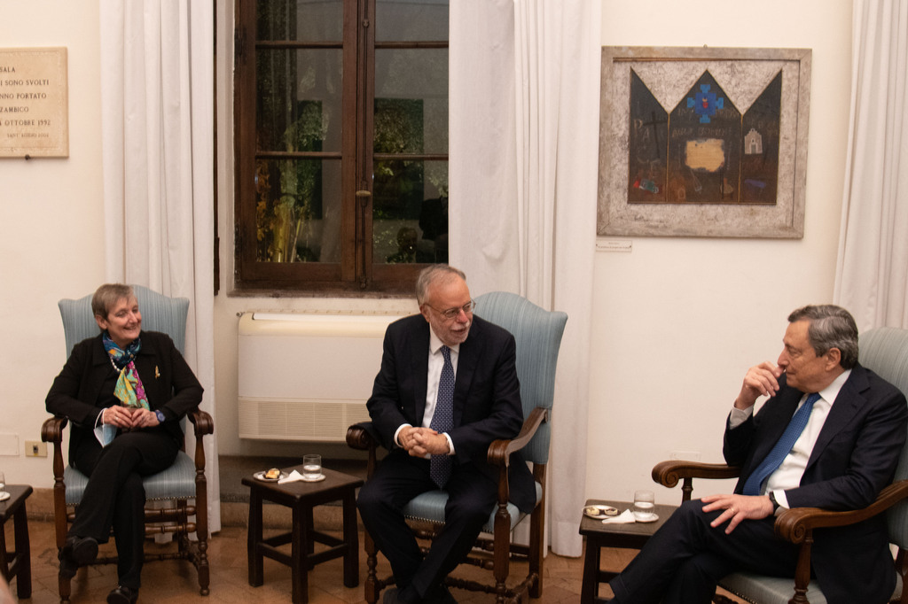 O Primeiro Ministro italiano Mario Draghi visitou a Comunidade de Sant'Egidio