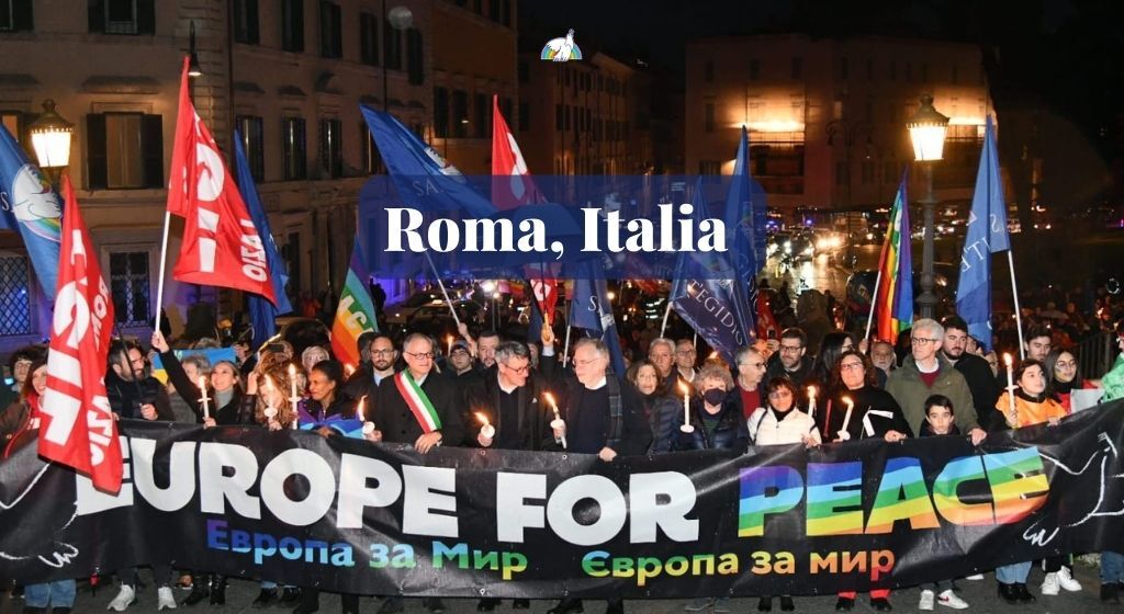 El pueblo de la paz en las plazas de Italia y Europa