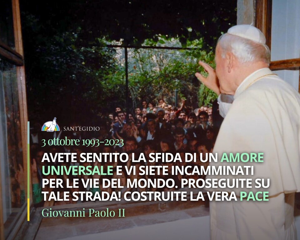 30 anni fa, il 3 ottobre 1993, San Giovanni Paolo II visitava la Comunità di Sant'Egidio a Roma