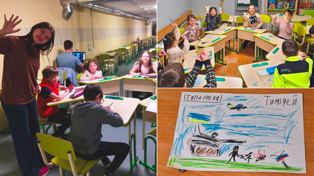 Ukraine - Charkiw: die Hoffnung hält auch während der Bombardierung stand. Die Schule des Friedens im Luftschutzkeller