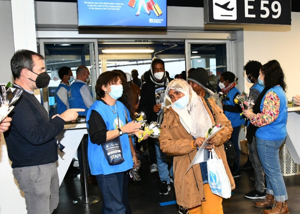 A NEW FLIGHT TO ITALY THAT GIVES HOPE. 93 ASYLUM SEEKERS,  ARRIVED FROM LYBIA THANKS TO THE HUMANITARIAN CORRIDORS