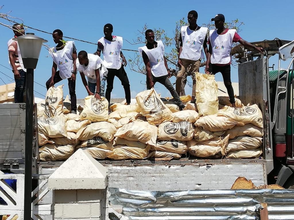 Ciclón Idai: Continúan las tareas de distribución de alimentos en el Centro Polivalente DREAM; han llegado 30 toneladas de ayuda alimentaria