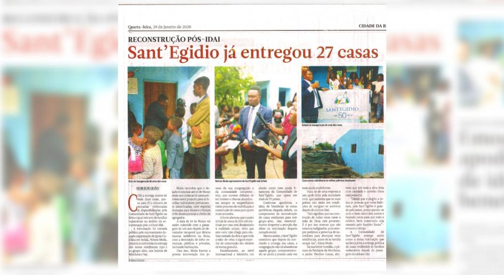 Já existem 27 casas construídas por Sant'Egidio para os idosos da Beira atingidos pelo ciclone: e a cidade volta à vida