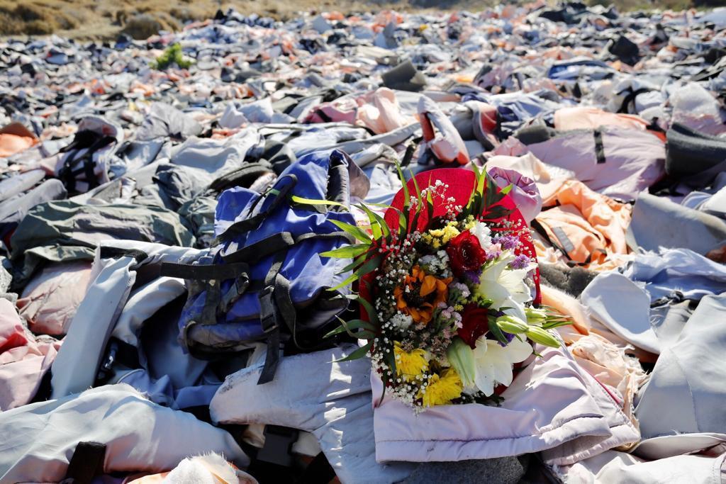 A Lesbos, en pèlerinage au Lifejacket Graveyard, le 