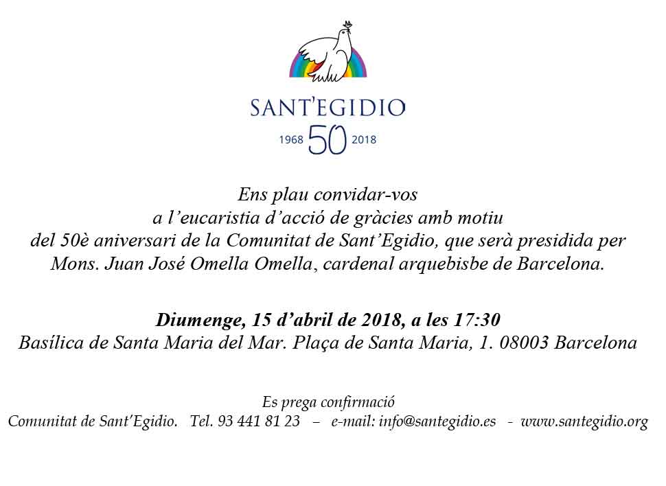 celebración 50 aniversario comunidad sant'egidio