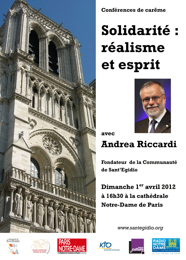 Conférence de Carême Notre-Dame de Paris - Andrea Riccardi