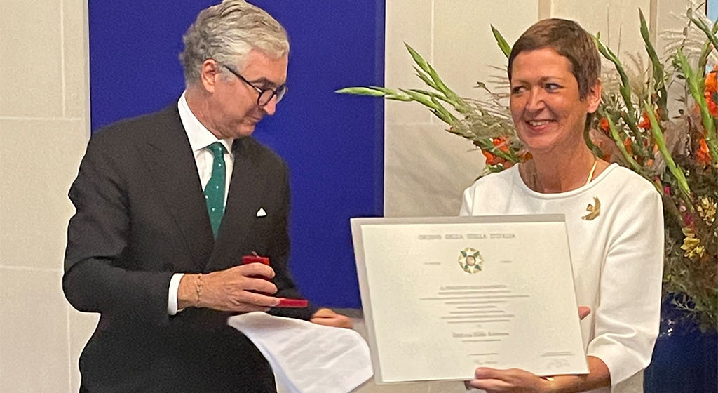 Hilde Kieboom, vicepresidenta de la Comunidad de Sant'Egidio, recibió el título de «Caballero de la Orden de la Estrella de la República Italiana»
