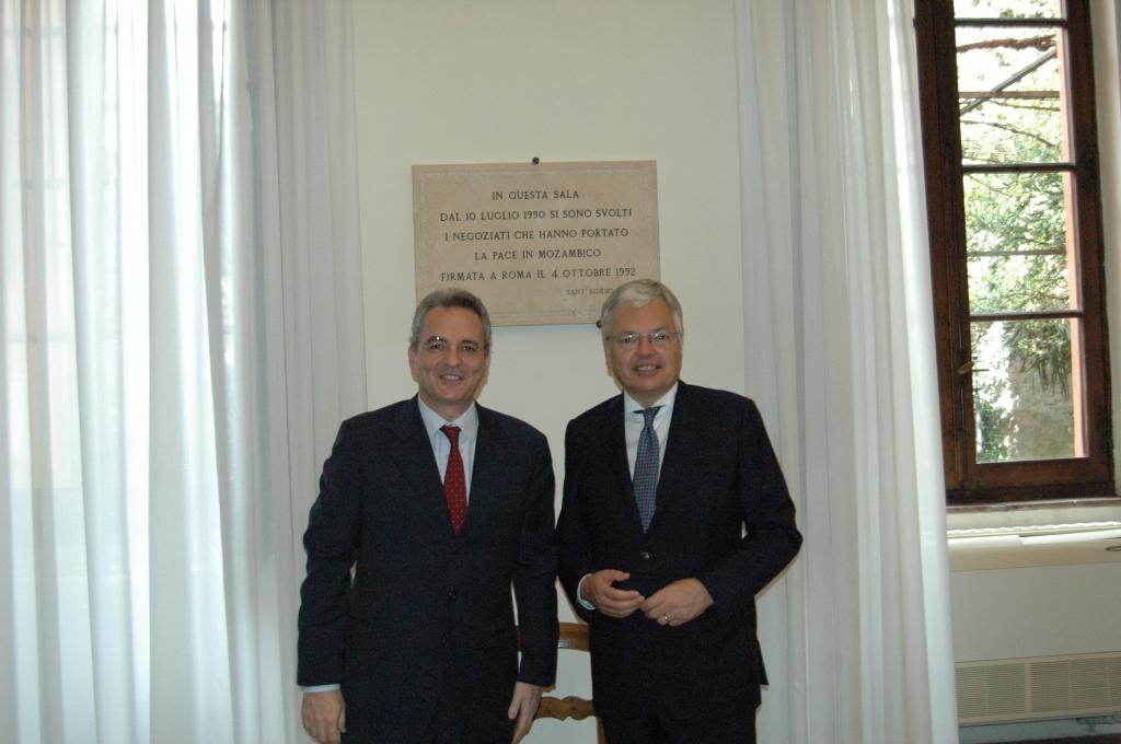 The Belgian Foreign Minister and Deputy Premier Didier Reynders, visit to Sant'Egidio