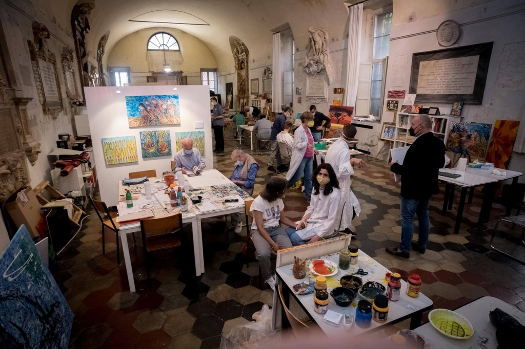 Le laboratoire d'art de Sant'Egidio de l'Oratoire de la Trinité des Pèlerins, à Campo dei Fiori, participe à la neuvième édition de la journée portes ouvertes Rome 
