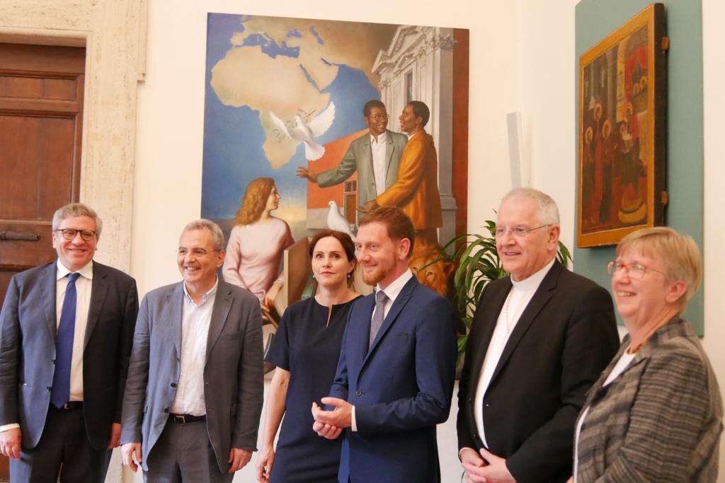 Der Ministerpräsident des Freistaates Sachsen, Michael Kretschmer, zu Besuch bei Sant'Egidio