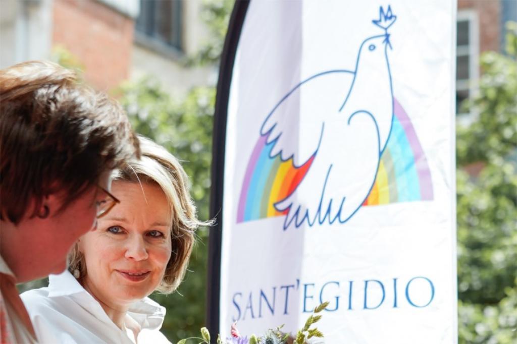 Kamiano turns 25: Queen Mathilde of Belgium visits the soup kitchen of Sant Egidio for the poor in Antwerp