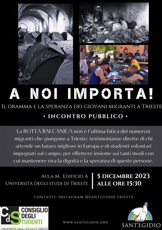 A NOI IMPORTA, incontro pubblico all'Università di Trieste sul tema dei migranti