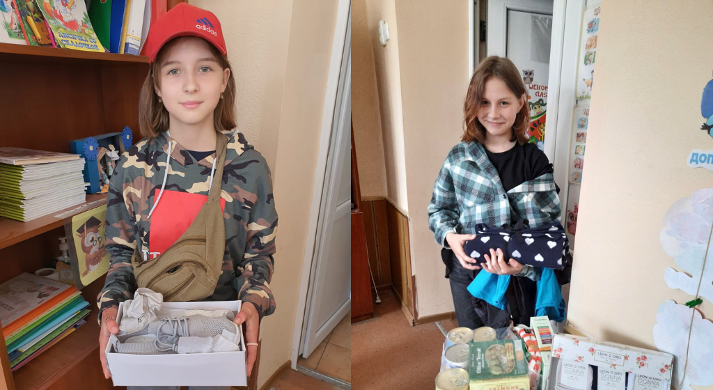 In der Ukraine wird am 1. Juni der Kindertag gefeiert. Zu diesem Anlass hat die Gemeinschaft den Kindern der in Irpin bombardierten Schule Geschenke geschickt