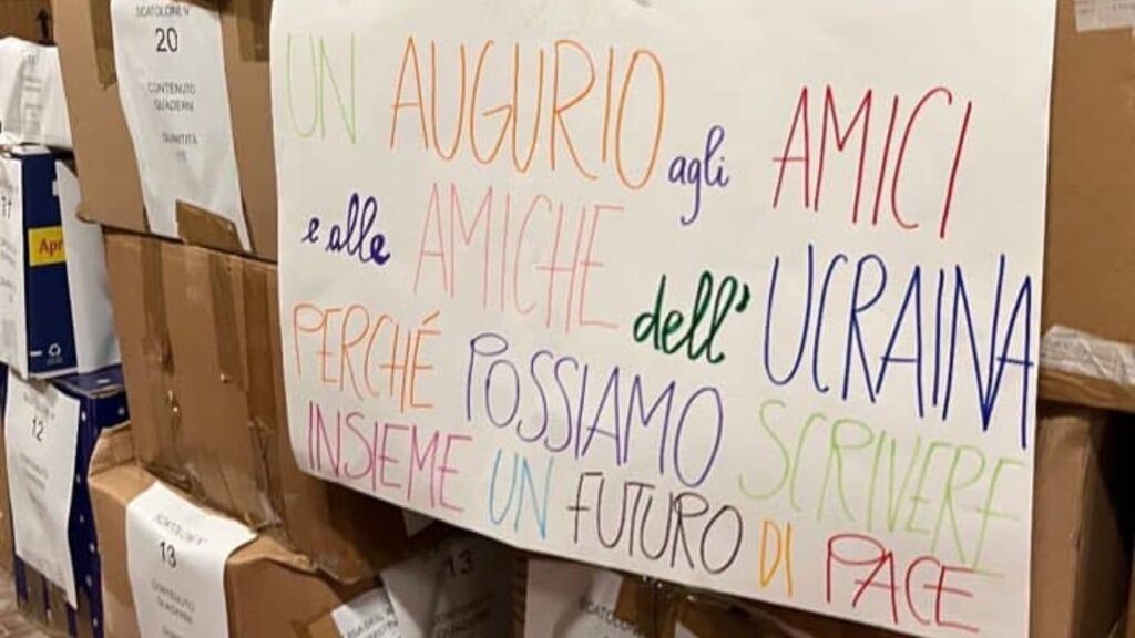 A load of aid for Ukraine with special attention to the needs of children, from Rome's Youth for Peace Ecolab