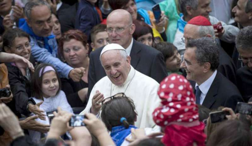 Papst Franziskus besucht die Gemeinschaft Sant'Egidio zum 50. Jahrestag in Trastevere3. März 2018