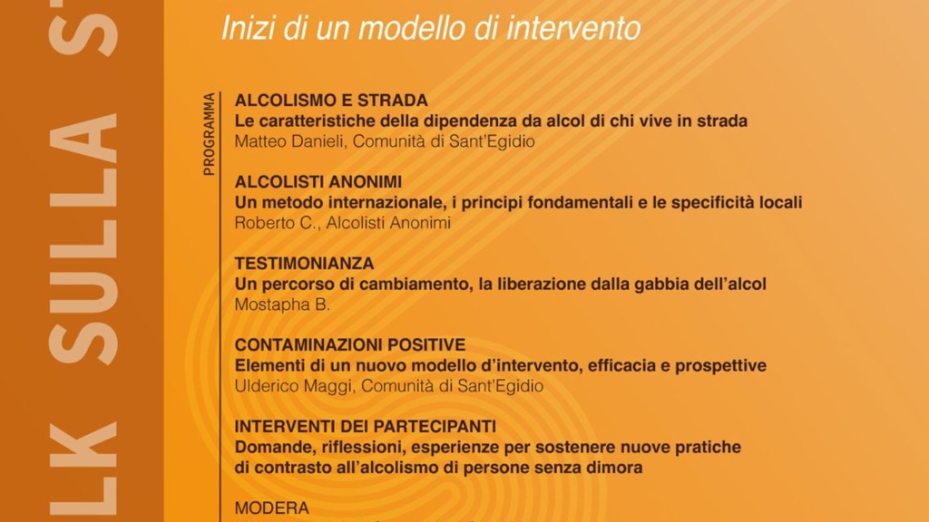 Talk sulla strada a Milano: il 25 maggio si parla di alcolismo e homelessness. Via degli Olivetani 3, ore 16:30