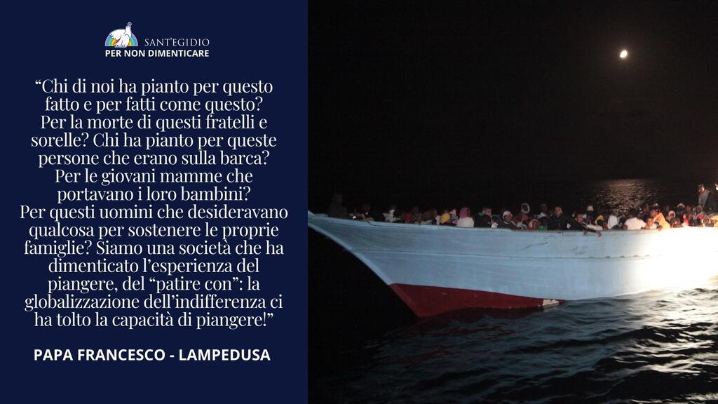 A 10 anni dal naufragio di Lampedusa ancora troppe morti in mare. Il 3 ottobre, Giornata della memoria e dell'accoglienza, preghiera a Santa Maria in Trastevere alle ore 20. Per non dimenticare