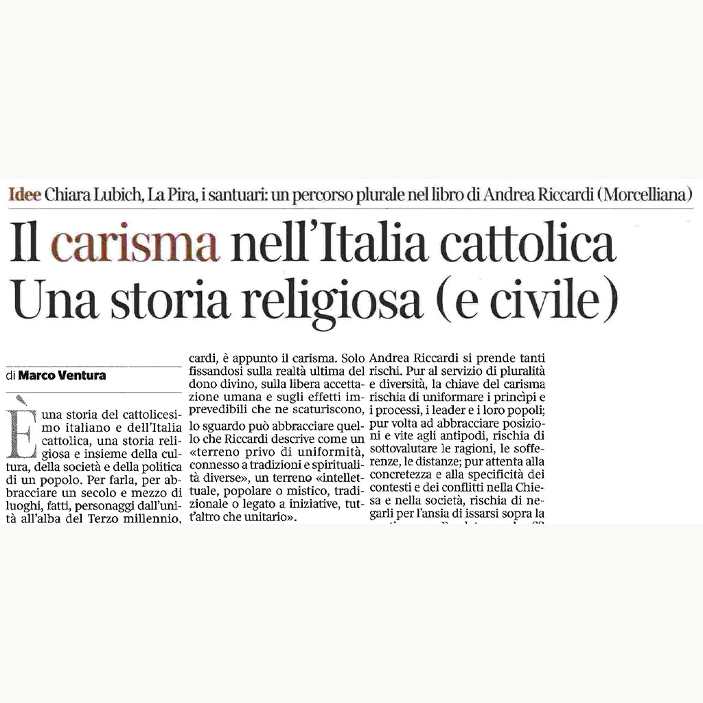 Il carisma nell'Italia cattolica. Una storia religiosa (e civile)