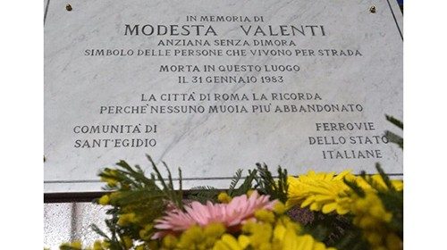 Senza dimora, Sant'Egidio: domani, 1 febbraio, alla stazione Termini il ricordo di Modesta Valenti