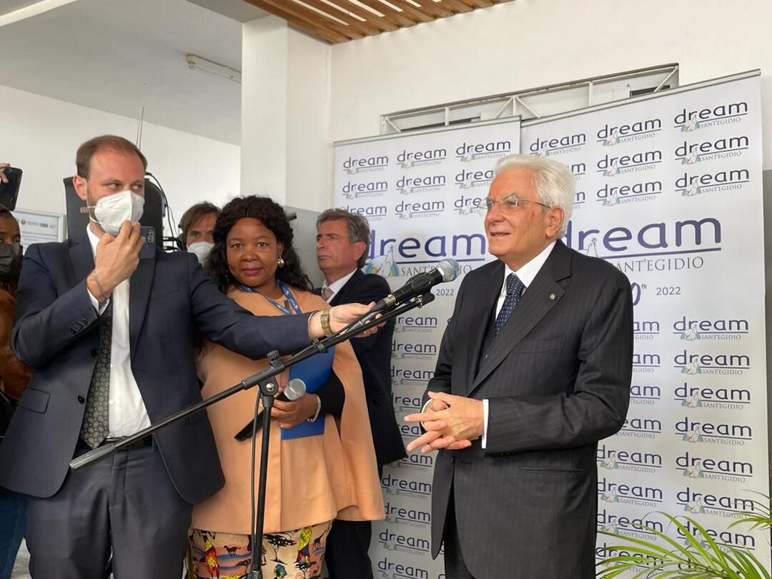 La visita del presidente della Repubblica Italiana Sergio Mattarella al centro DREAM di Zimpeto in Mozambico