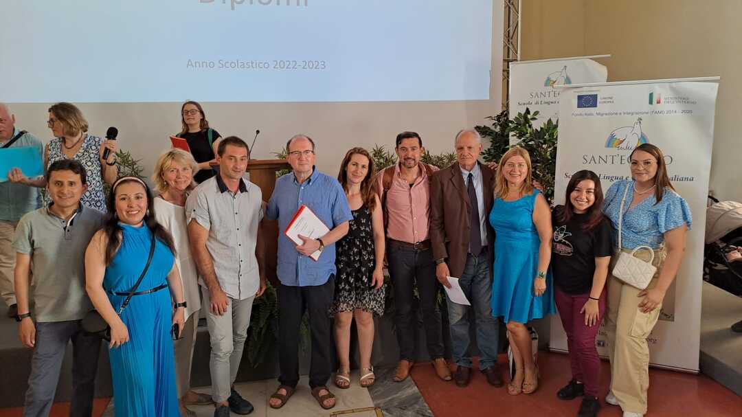 Roma: La consegna dei diplomi della scuola di lingua e cultura italiana di Sant'Egidio